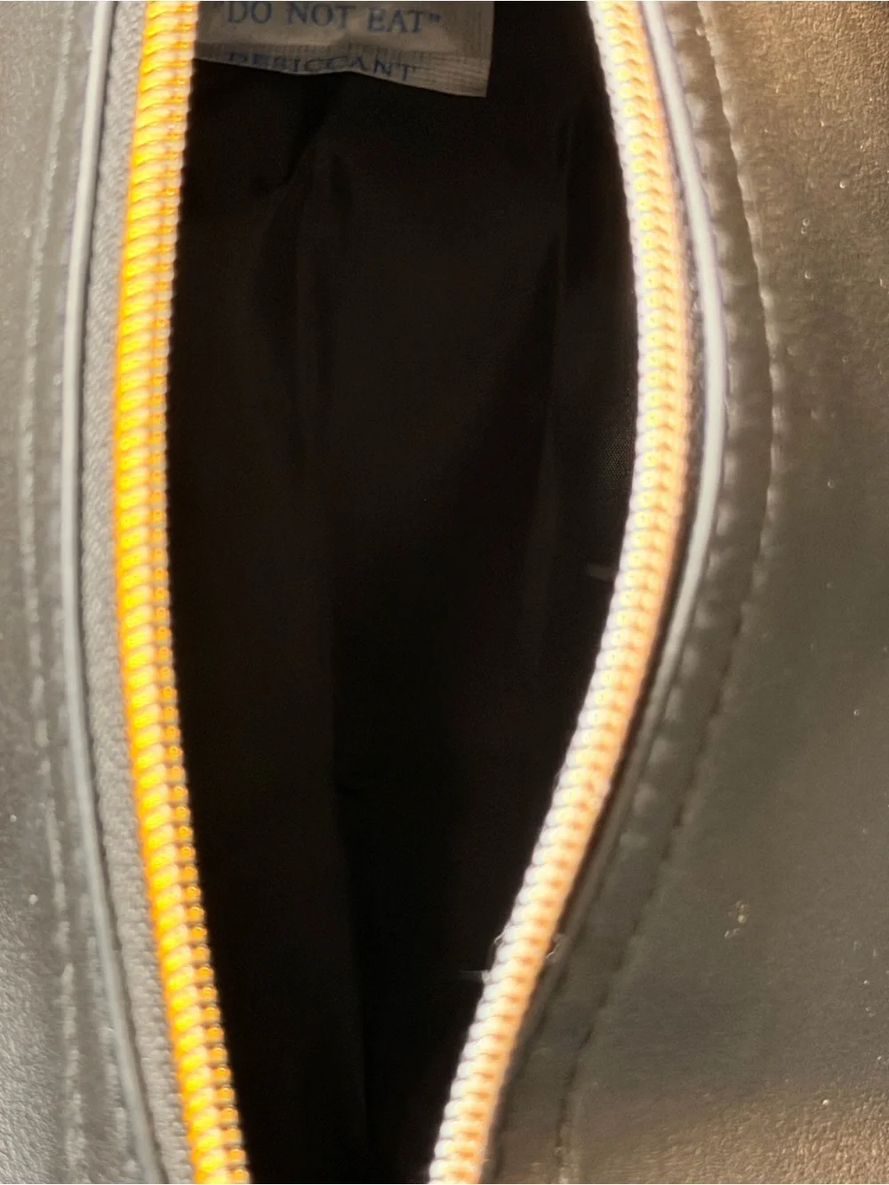 Black Leather Men's Zip Pouch with Gold-Tone Zip
